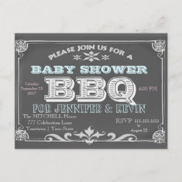 Babyparty | BBQ | Kopfbrett Einladungspostkarte