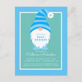 Babyparty | Blue Stripe Gnome Postkarte (Vorderseite)