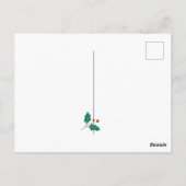 Babyparty | Christmas Mistletoe & Holly Postkarte (Rückseite)