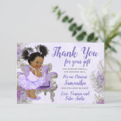 Babyparty danken Ihnen Lavendel-Silber Dankeskarte (Stehend Vorderseite)