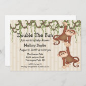 Babyparty-Doppelaffen Einladung (Vorne/Hinten)