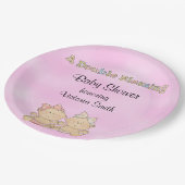 Babyparty-Doppelmädchen Pappteller (Schrägansicht)