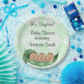 Babyparty-Dreiergruppe-Erbsen in einer Hülse Pappteller (Party)