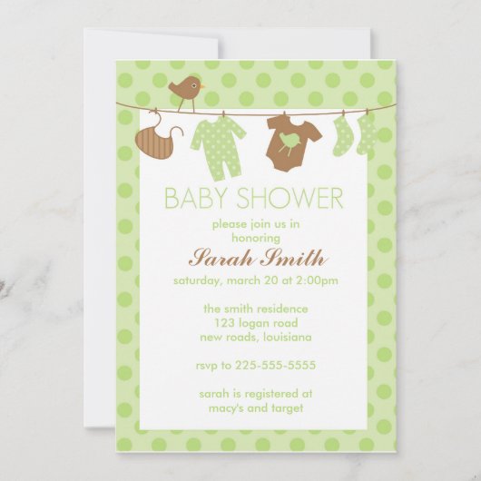 Babyparty Einladung (Vorderseite)