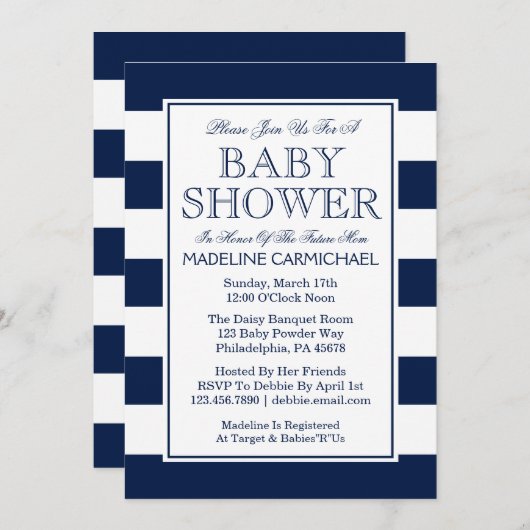 Babyparty Einladung (Vorne/Hinten)