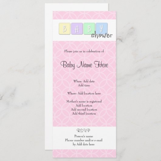 Babyparty Einladung (Vorne/Hinten)