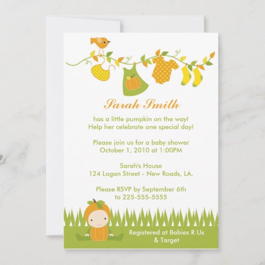 Babyparty Einladung (Vorderseite)