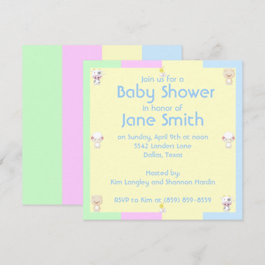 Babyparty Einladung (Vorne/Hinten)