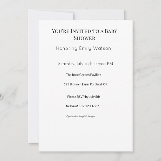 Babyparty Einladung (Vorderseite)