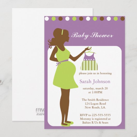 Babyparty Einladung (Vorne/Hinten)