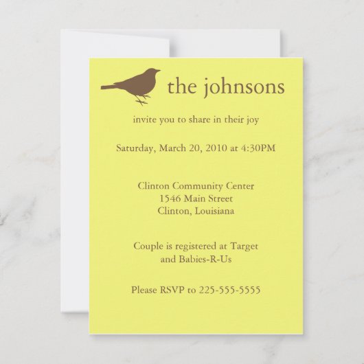 Babyparty Einladung (Rückseite)