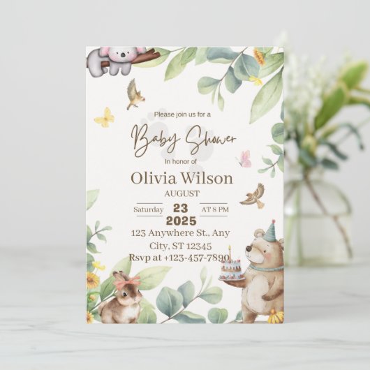 Babyparty Einladung (Stehend Vorderseite)