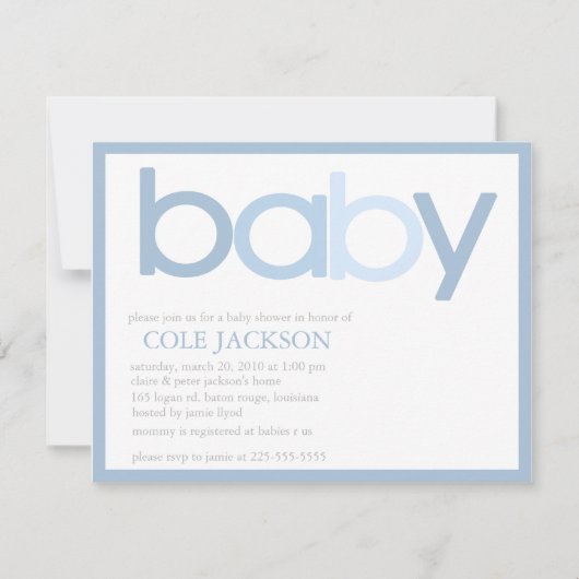 Babyparty Einladung (Vorderseite)