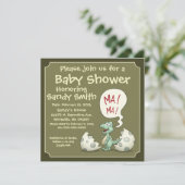 Babyparty-Einladung 106: Dinosaurier-Baby Einladung (Stehend Vorderseite)