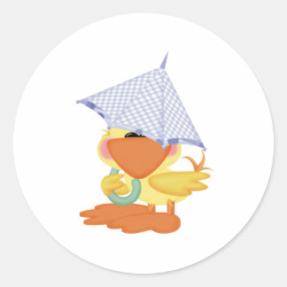 Babyparty Einladung-Blaue Ente/Quackup Runder Aufkleber