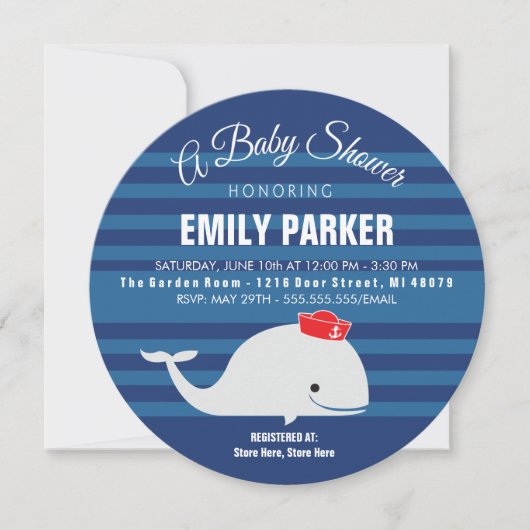 Babyparty-Einladung des Wal-| Einladung (Vorderseite)