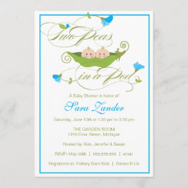 Babyparty-Einladung - Doppeljungen-Erbse in einer Einladung