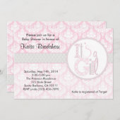 Babyparty-Einladung "es ist ein Mädchen!" Rosa Einladung (Vorne/Hinten)