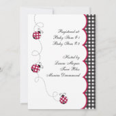 Babyparty-Einladung Gingham-Damen-Bug Einladung (Rückseite)
