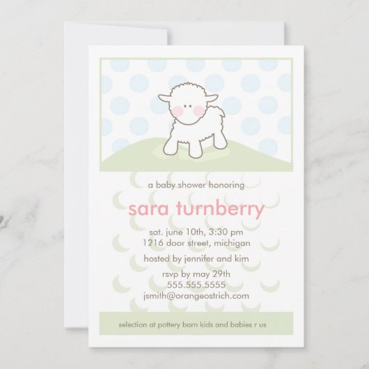Babyparty-Einladung - kleines Lamm Einladung (Vorderseite)