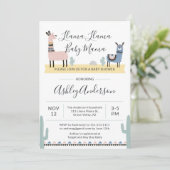 Babyparty-Einladung Lama-Mutter-Alpaca Einladung (Stehend Vorderseite)