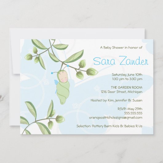 Babyparty-Einladung - Schmetterling Einladung (Vorderseite)