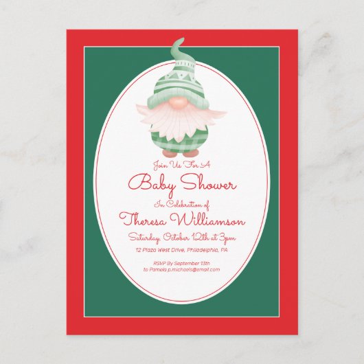 Babyparty | Einladung zu Weihnachten Postkarte (Vorderseite)