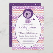 Babyparty | Einladung zur Lila Wasserfarben (Vorne/Hinten)
