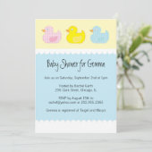 Babyparty-Einladungen mit Enten Einladung (Stehend Vorderseite)