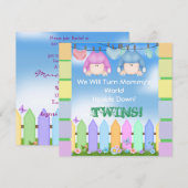BABYPARTY Einladungen UNISEXzwillinge! (Vorne/Hinten)