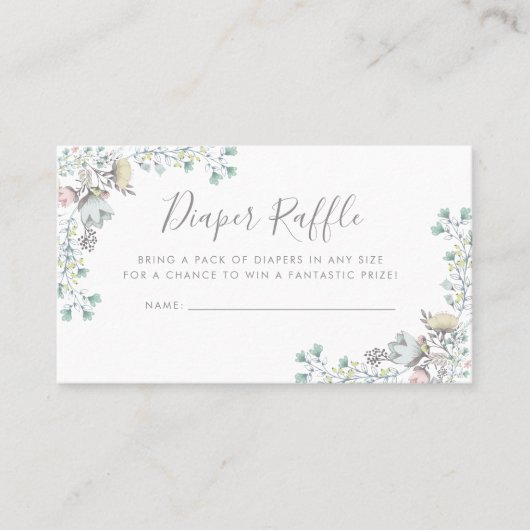 Babyparty-Einladungs-Einsatz Windelraffle-| Visitenkarte (Vorderseite)