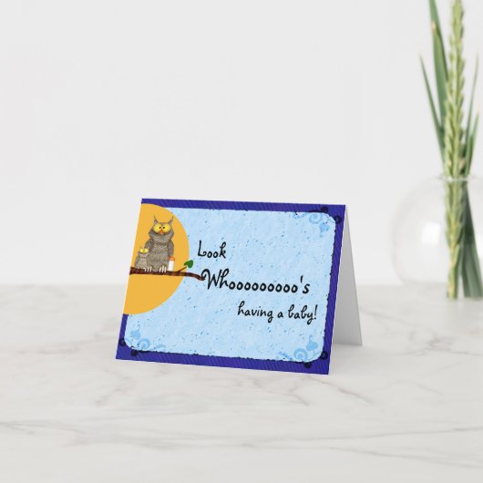 Babyparty-Eulen-Karte Einladung (Vorderseite)