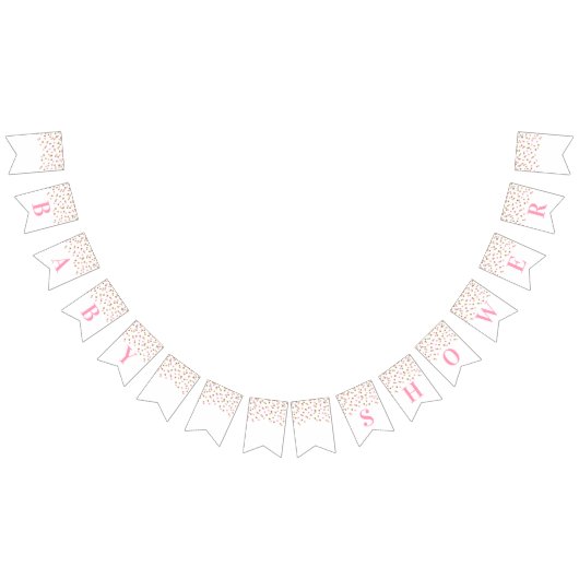 Babyparty-Fahnen-Rosa-GoldConfetti Wimpelkette (Alle)