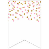 Babyparty-Fahnen-Rosa-GoldConfetti Wimpelkette (Erste Fahne)