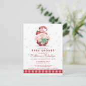 Babyparty | Frohe Weihnachten Kariert Gnome Postka Postkarte (Stehend Vorderseite)