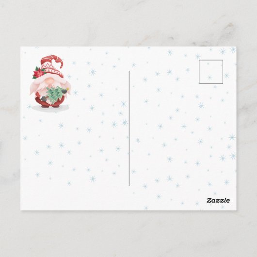Babyparty | Frohe Weihnachten Kariert Gnome Postka Postkarte (Rückseite)