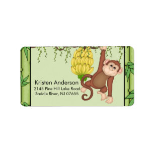 Babyparty-gehendes Bananen-AffeAdressen-Etikett Adressaufkleber