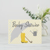 Babyparty-Geschlechts-neutrale Regenschirm-und Einladung (Stehend Vorderseite)