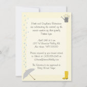 Babyparty-Geschlechts-neutrale Regenschirm-und Einladung (Rückseite)