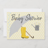 Babyparty-Geschlechts-neutrale Regenschirm-und Einladung (Vorderseite)