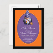 Babyparty | Gnome Halloween Einladung Postkarte (Vorne/Hinten)