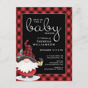 Babyparty   Gnome Holiday Einladung Postkarte