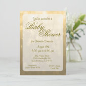 Babyparty | Gold Bokeh Lights Einladung (Stehend Vorderseite)