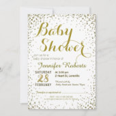 Babyparty | Gold Glitzer Stars Einladung (Vorderseite)