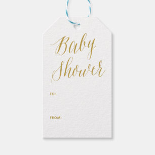 Babyparty Gold Modern Calligraphy Gift Tag Geschenkanhänger