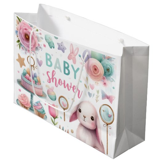 Babyparty Große Geschenktüte (Vorderseite Schrägansicht)