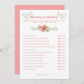 Babyparty-Häschen-Mama-oder Vati-Spiel-Karte Einladung (Vorne/Hinten)