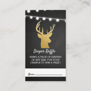 Babyparty   Imitate Gold Foil Antler Diaper Raffel Begleitkarte