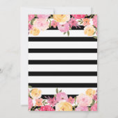 Babyparty | Imitats Gold Foil Meerjungfrau | Flora Einladung (Rückseite)