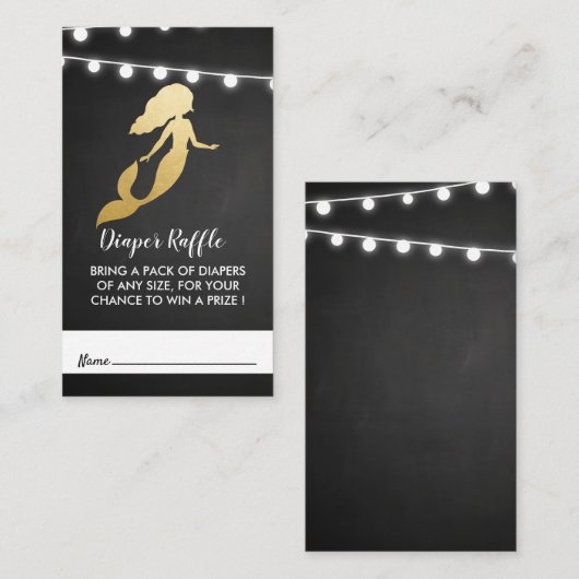 Babyparty | Imitats Gold Foil Mermaid Diaper Begleitkarte (Vorne/Hinten)